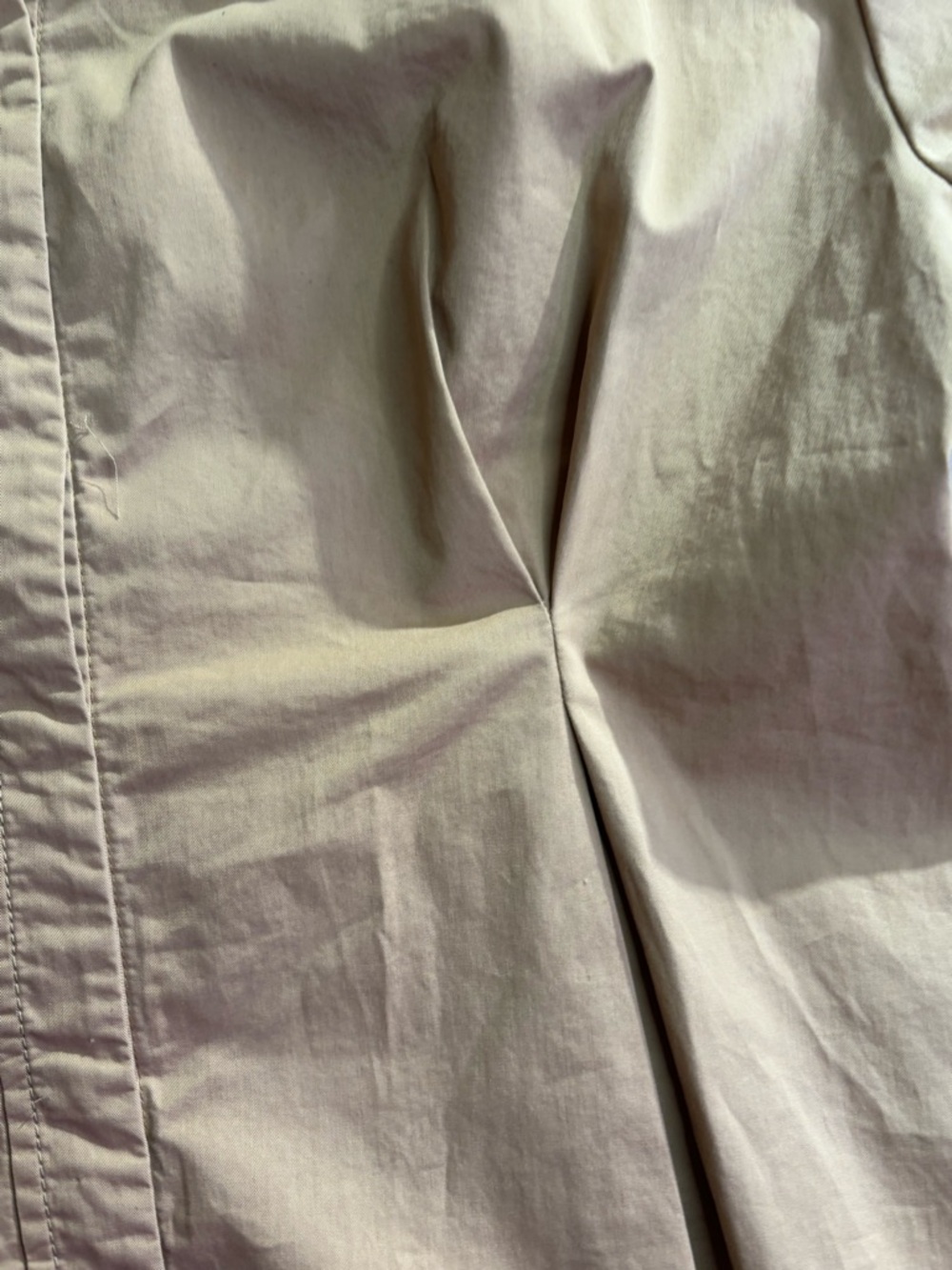 Sandro Beige V-Neck Short Sleeve Cotton Blouse, Size S - Picture 7 of 9